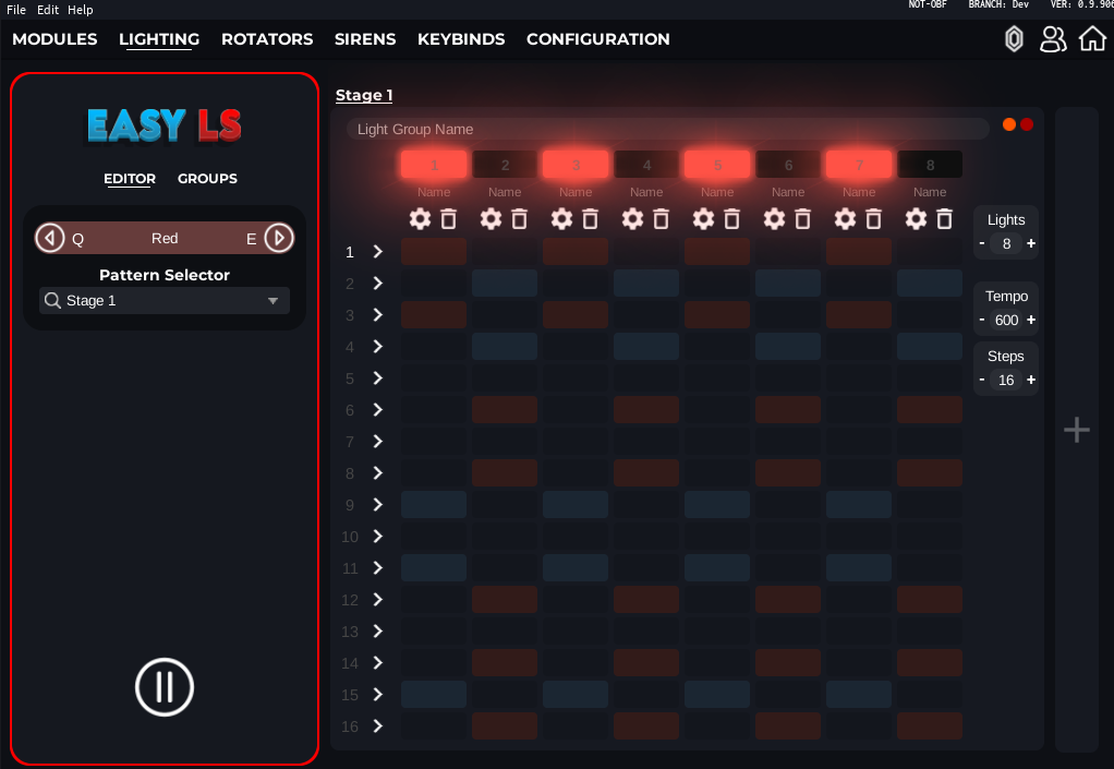 EasyLS lighting pattern editor